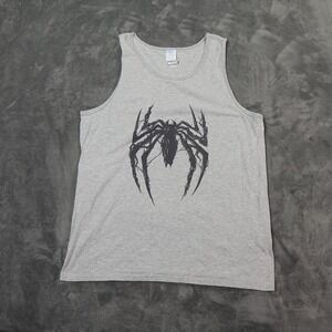 Marvel‎ Spider-Man 2 Symbiote Center Graphic Tank Top Mens Large Gray Port Co